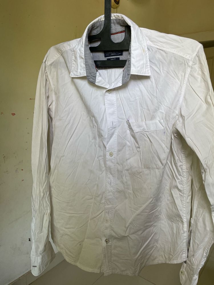 Men's White Long Sleeve Shirt