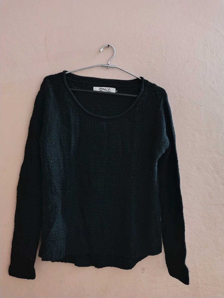 ONLY Black Ribbed Sweatshirt