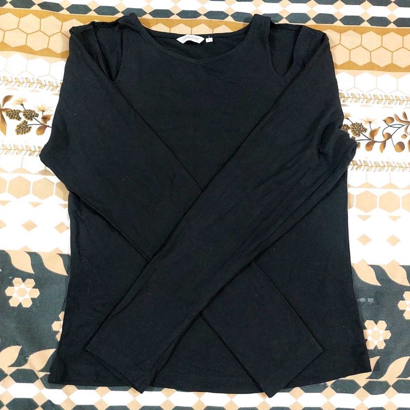 Black long sleeve top