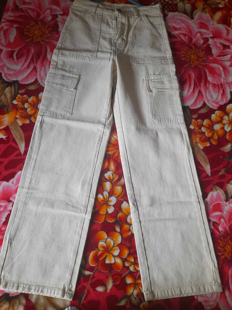 Y2K street wear Beige Cargo Pants