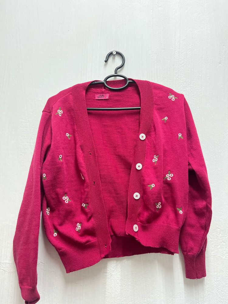 Floral Embroidered Cardigan