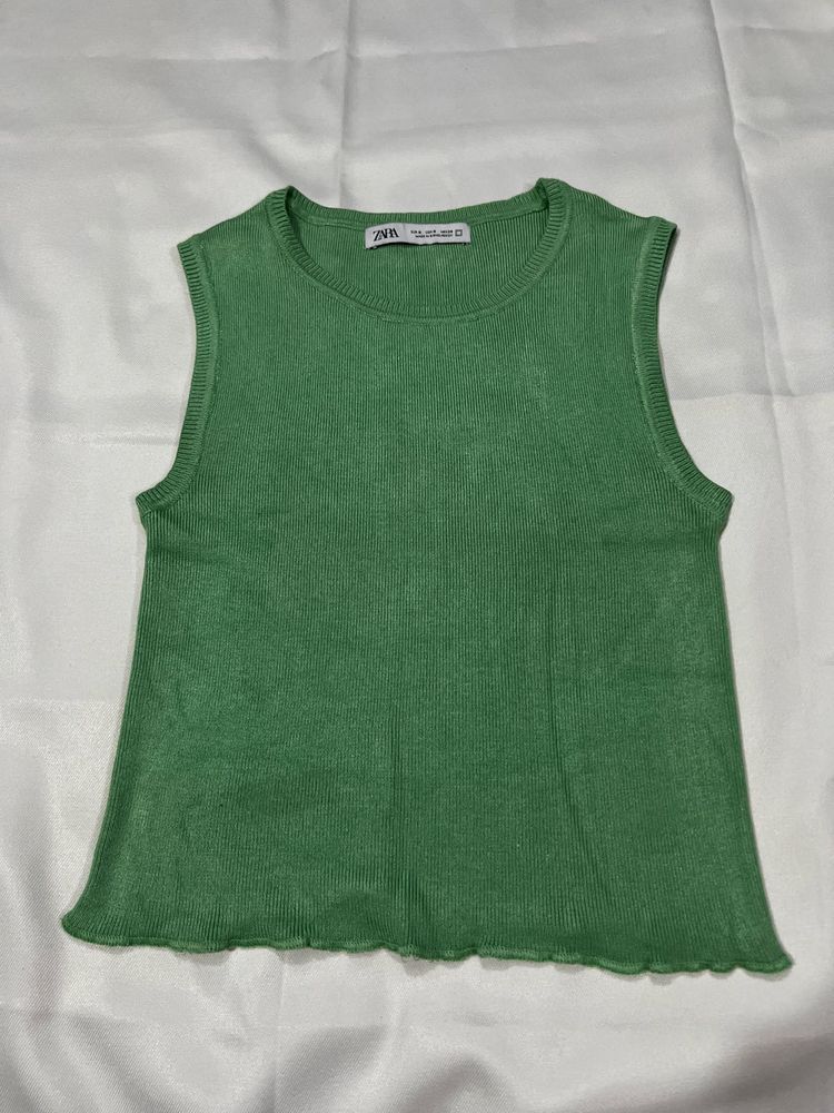 Green crop Top