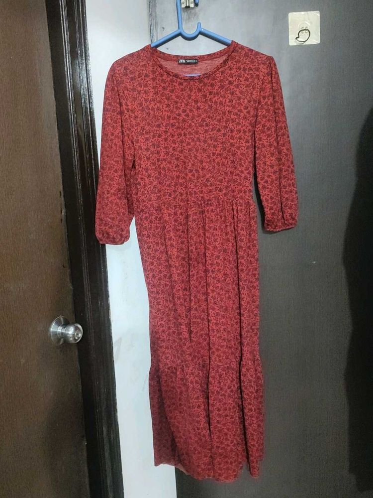 ZARA Floral Midi Dress