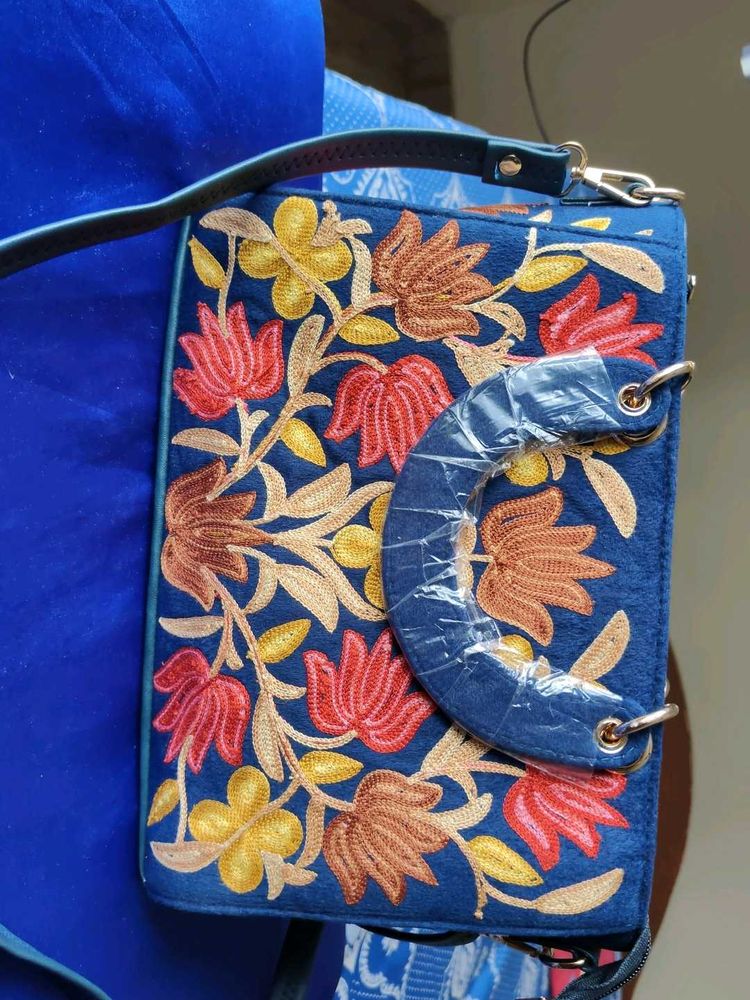 Brand New Embroidered Large Sling Bag