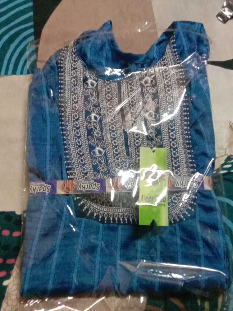 Sparkly Blue Embroidered Kurta
