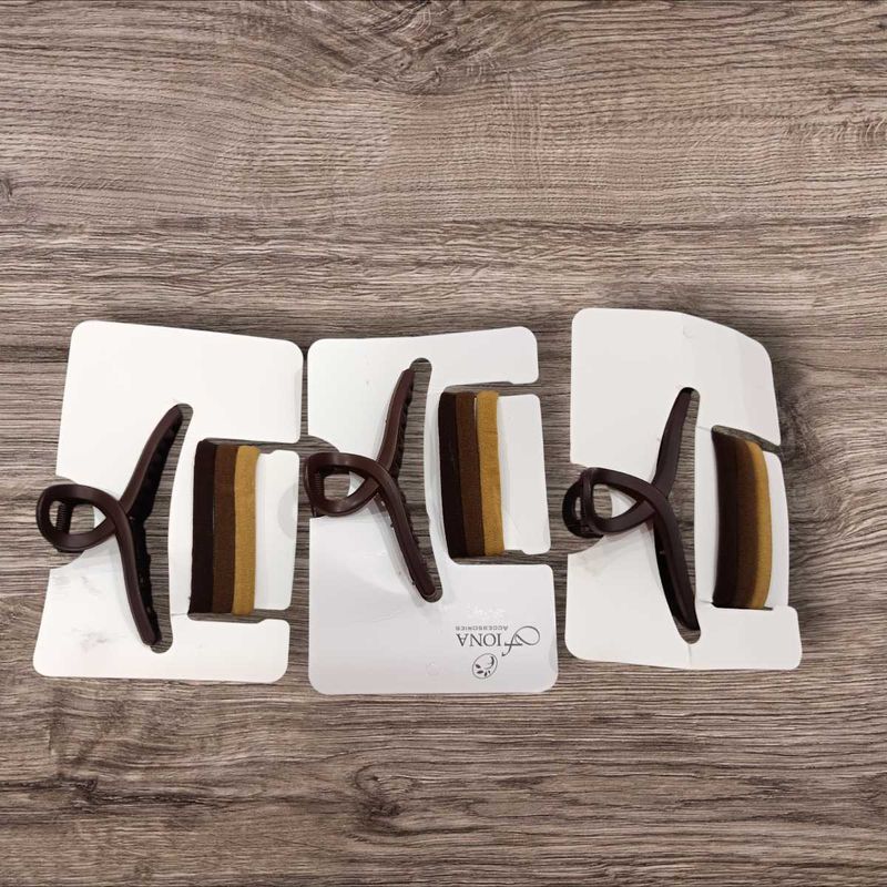 Brown Hair Claw Clips - Set of 3