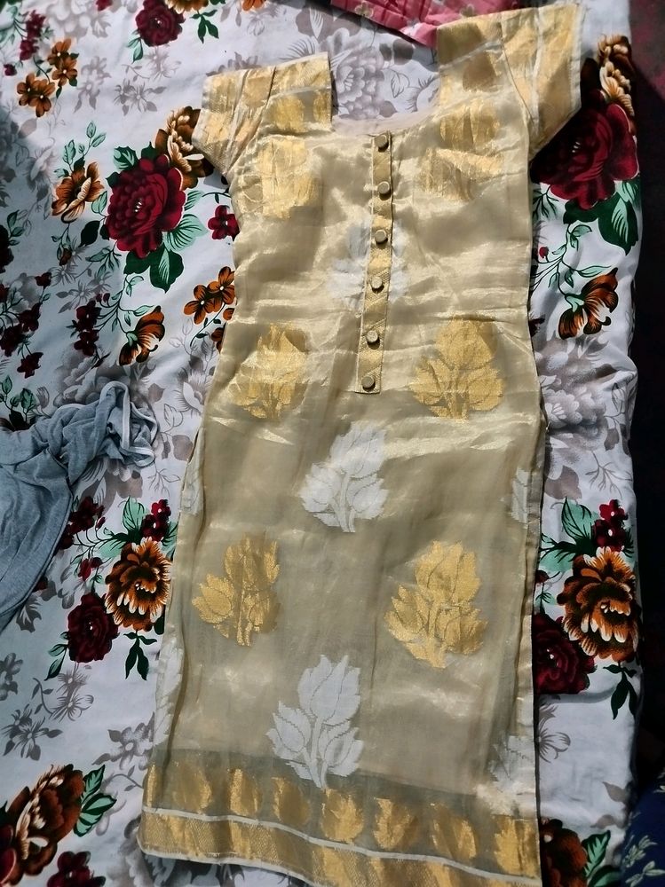 Silk Type Churidar Top Home Made Stitch