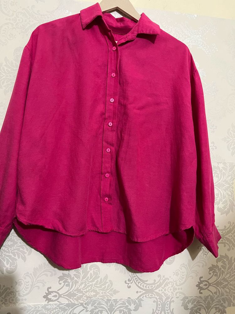 Magenta Button-Down Shirt
