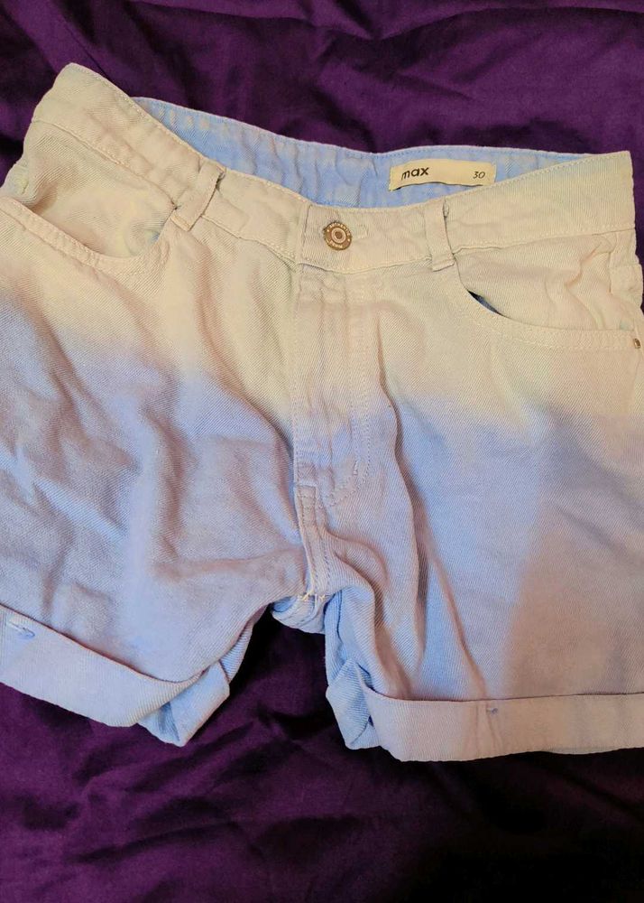 Full New Un Used Max Blue Ombre Denim Hot Pant