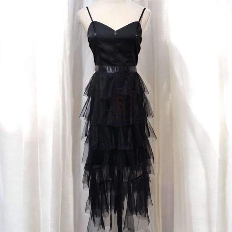 Black Belt Tulle Dress