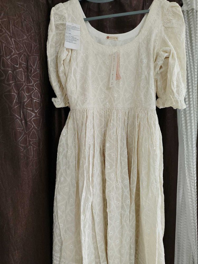 Ivory Embroidered Dress