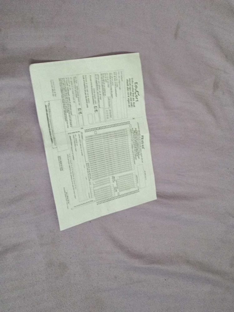 OMR Sheet Of Class 10th