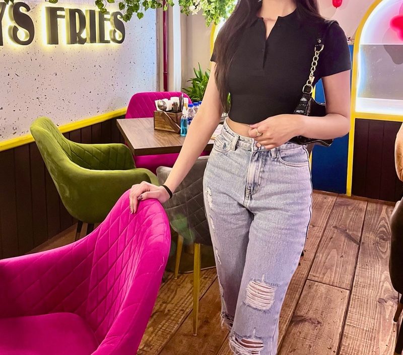 Black bonkers Crop Top