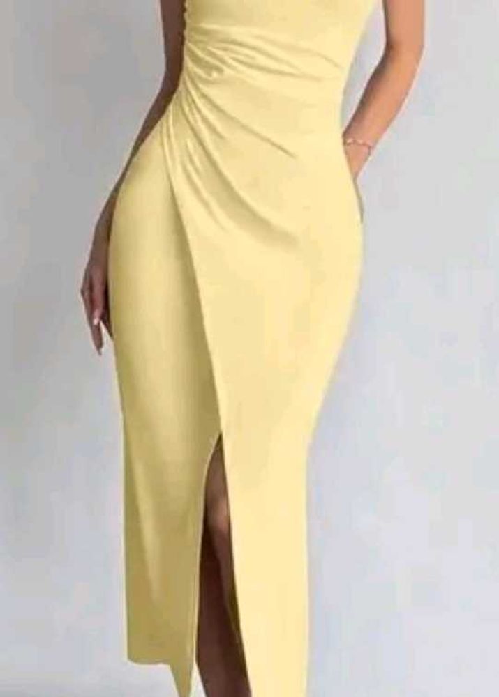 Elegant Yellow Midi Dress