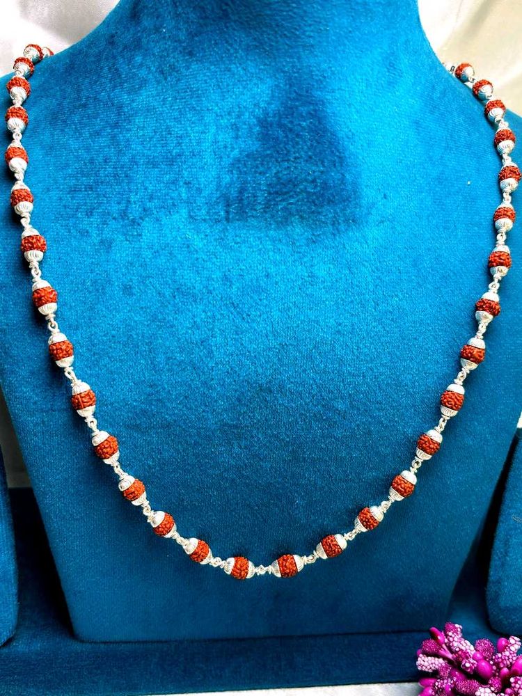 Rudraksh Silver Mala