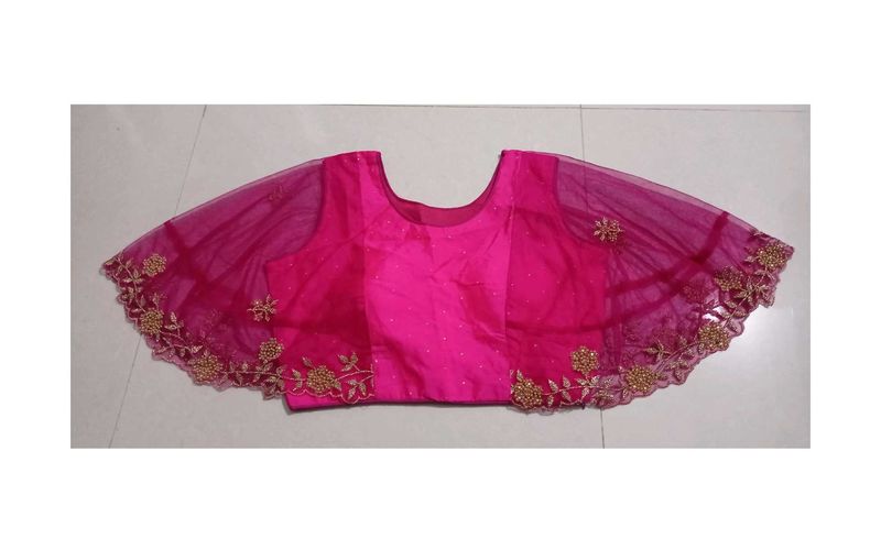 Pink Embroidered Readymade Blouse
