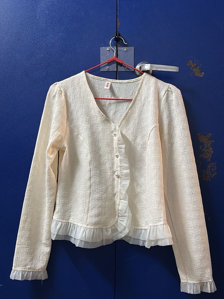 Elegant Cream Tweed Jacket