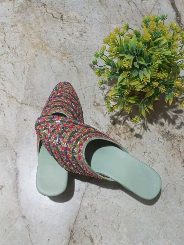 Embroidered Flats &amp; Sandals