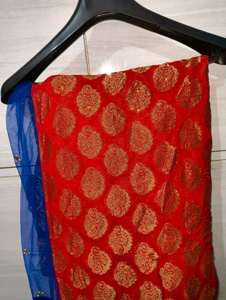 Red &amp; Blue Saree