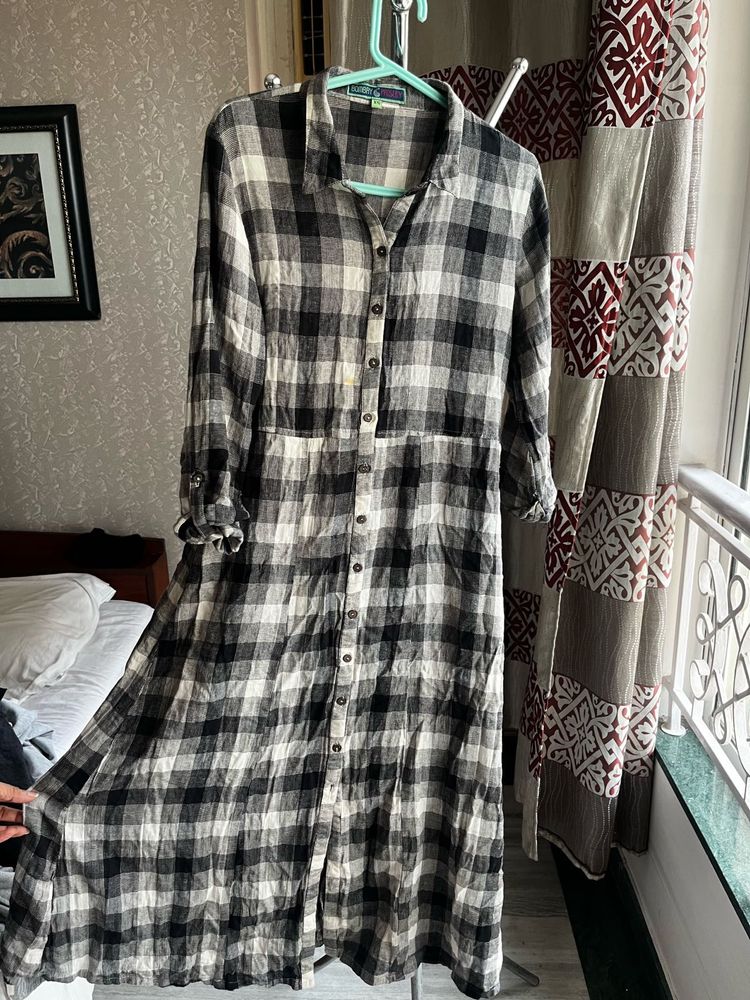 Checked Midi Dress
