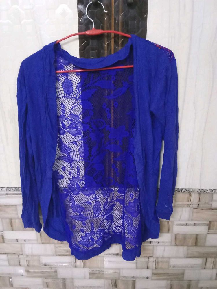 Blue Net Jacket Cardigan