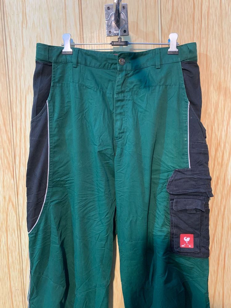 Green &amp; Black Workwear Pants