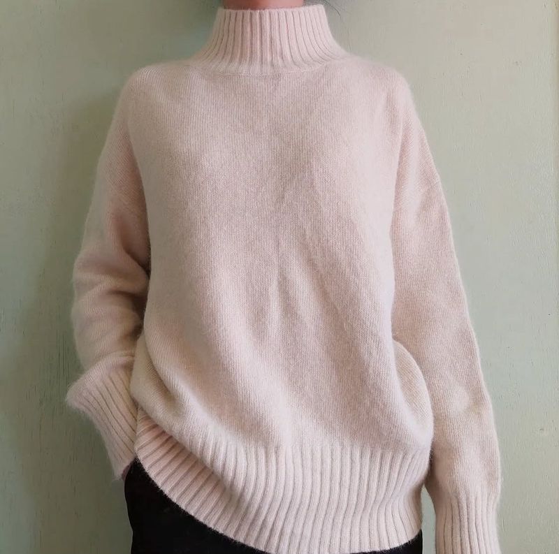 Cozy Blush Pink Turtleneck