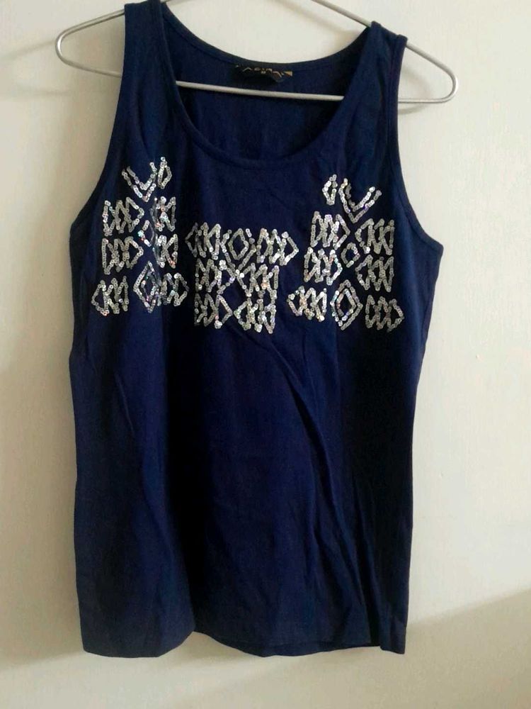 Dark Blue Sleeveless Tee