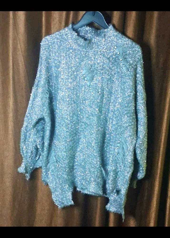 Silver Color Party Wear Sweater Size 44 inches