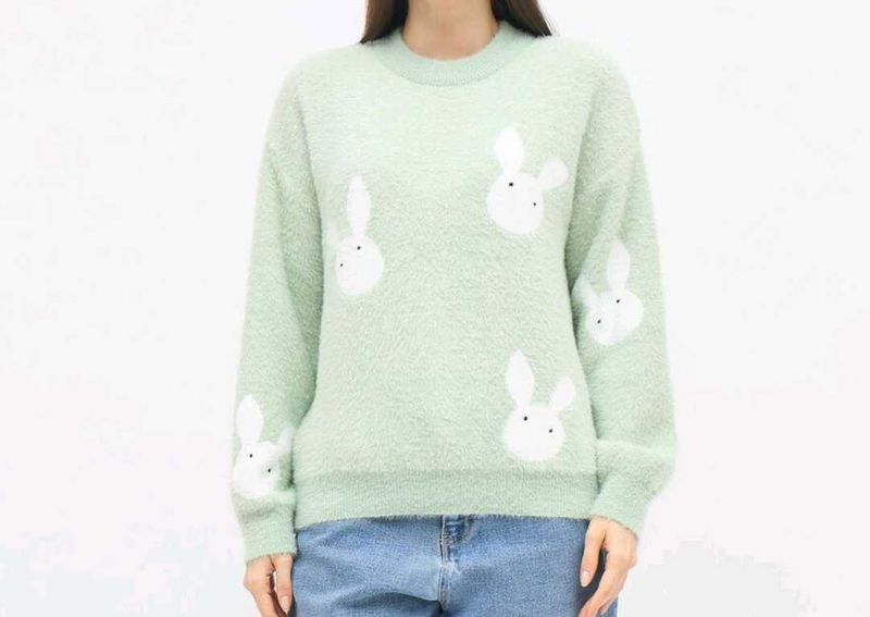 Cute Bunny Print Sweater