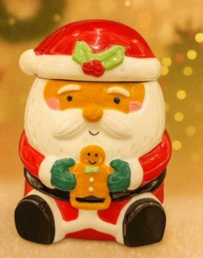 Christmas Santa Ceramic Cookie Jar