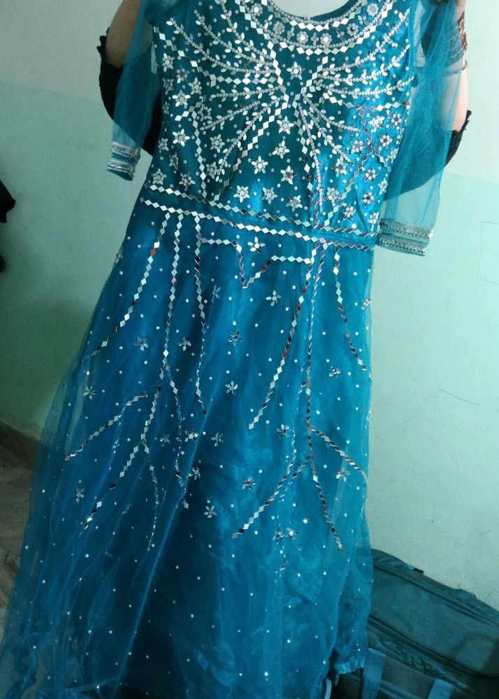 Teal Embellished Ethnic Gown only worn one time