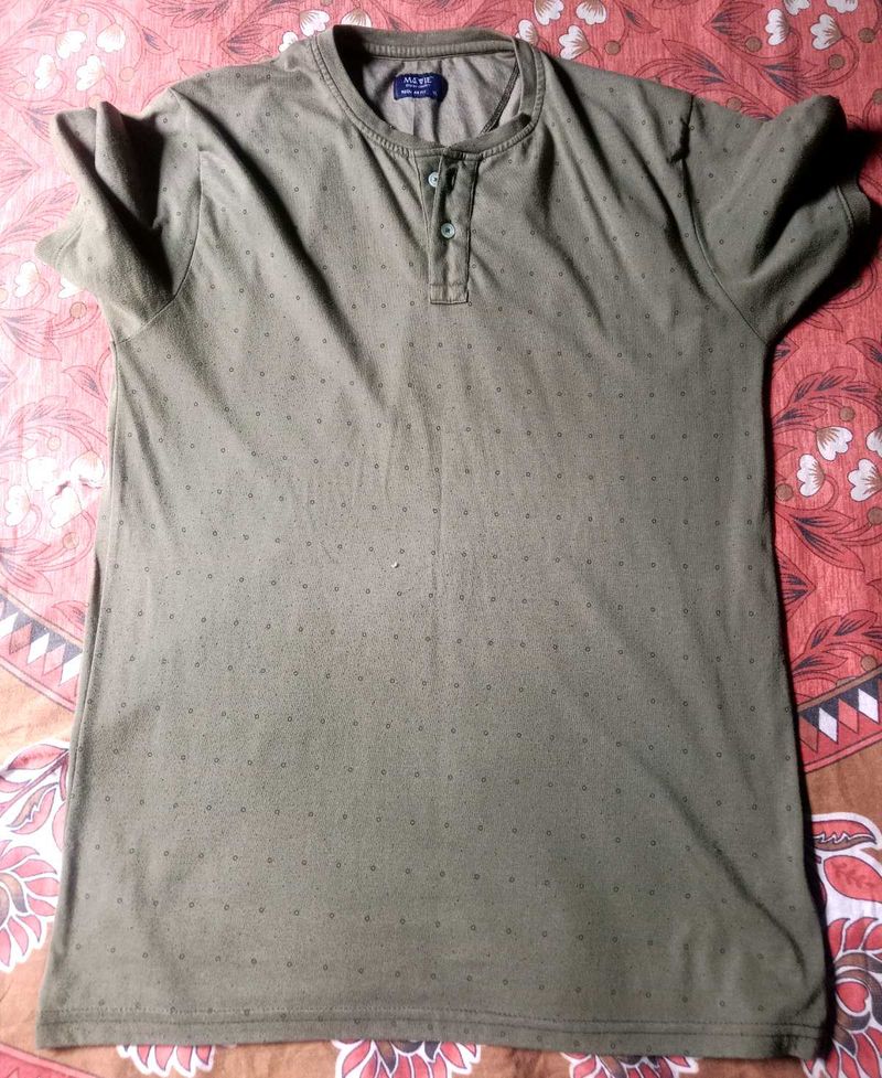 Olive Green Henley Shirt