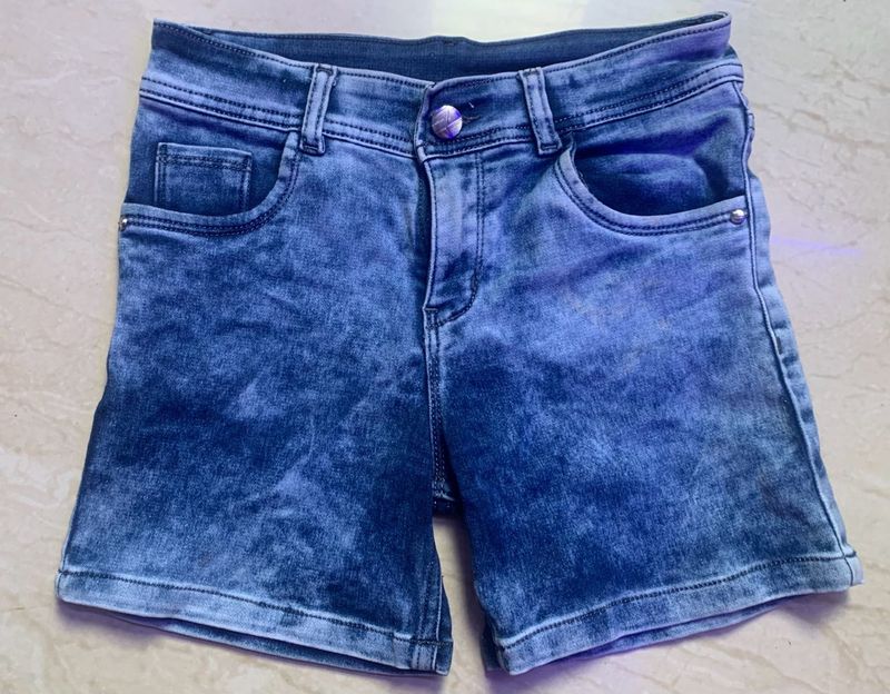 Acid Wash Denim Shorts