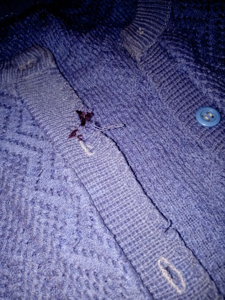 Hand Made Pure Woollen Cardigan Style  Sweater