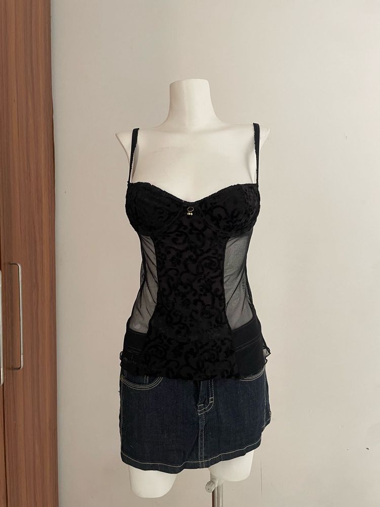 Black Corset Style Top