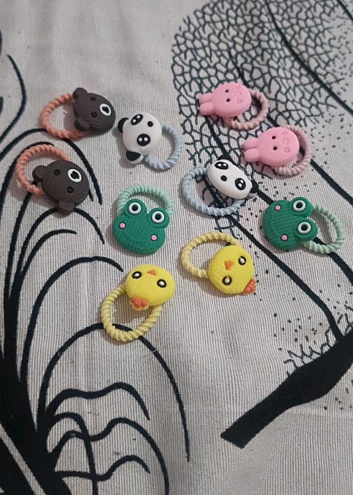 Animal Hair Ties Pack Of 10 Rubber Band