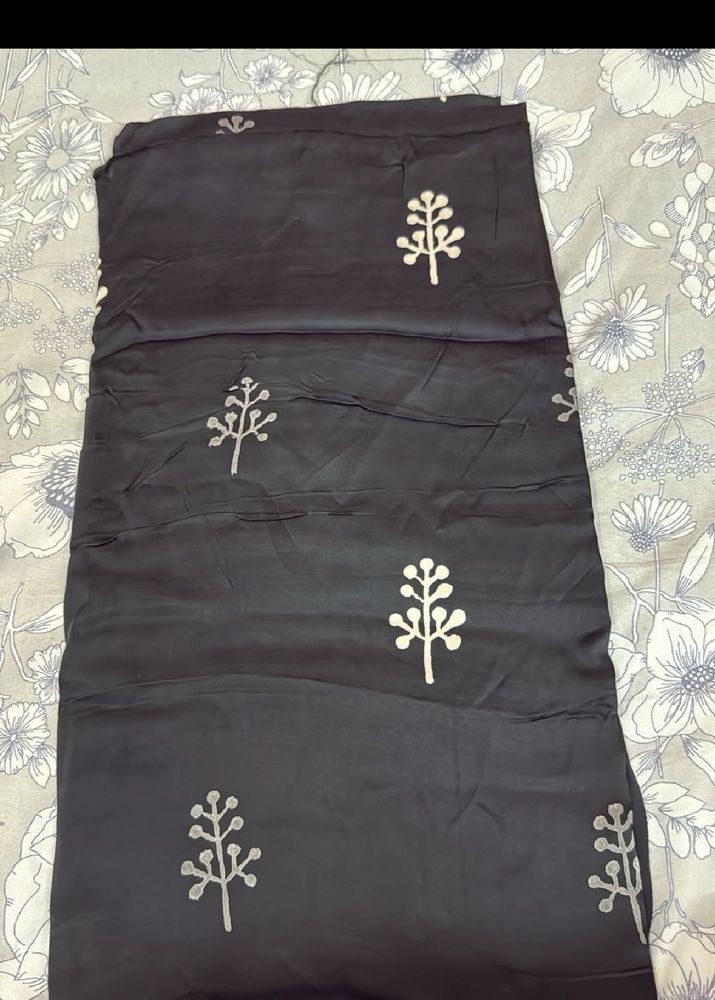 1.2 Mtr Block Print Modal Satin Fabric