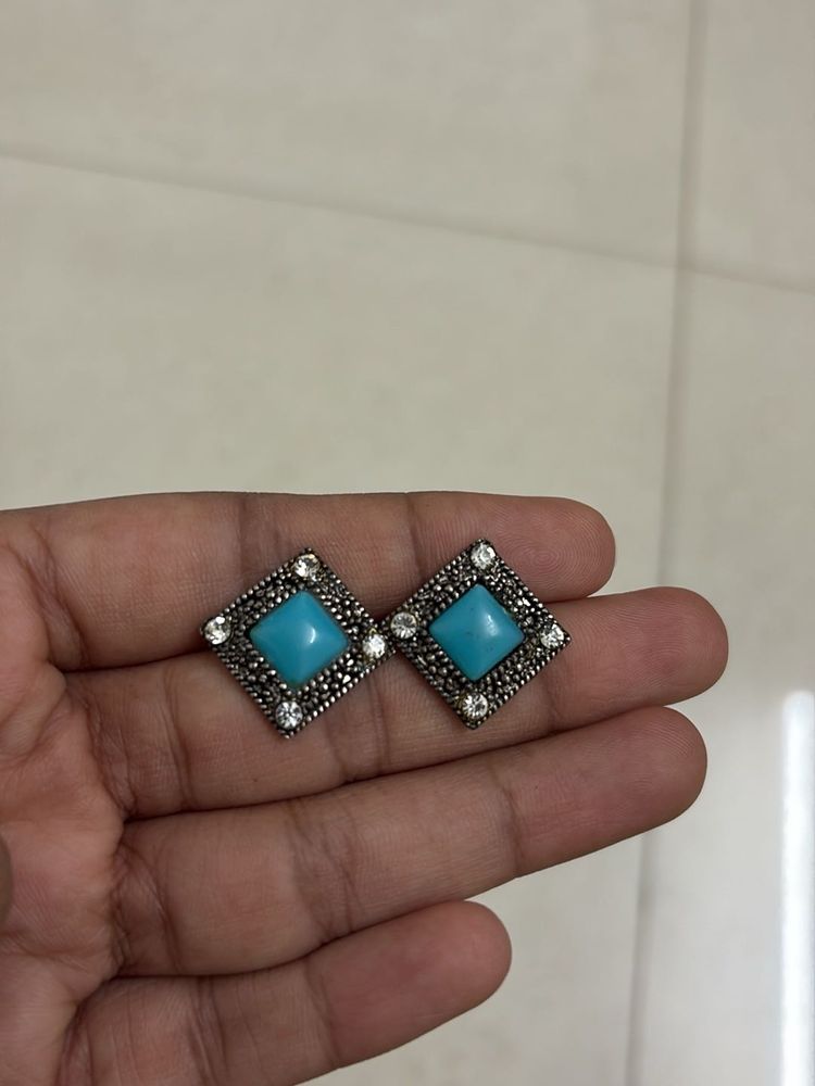 Diamond Turquoise Earrings