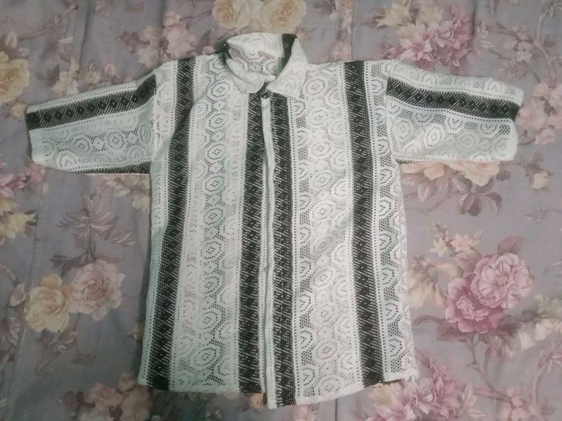 Vintage Lace Short Sleeve Shirt