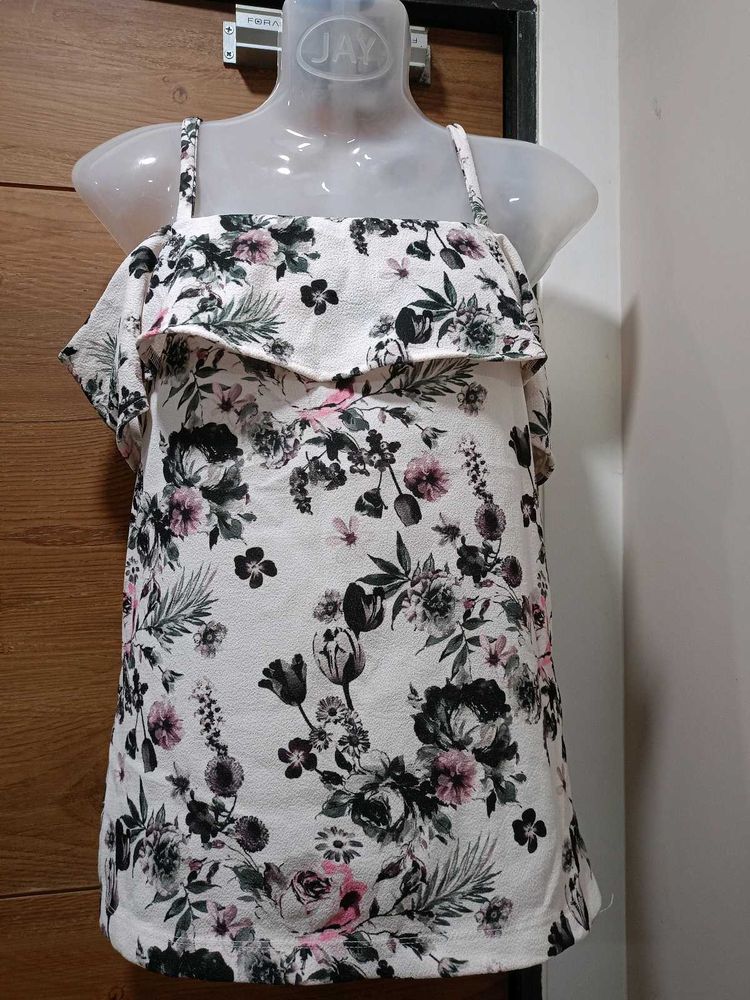(Code) Off - Shoulder Floral Casual Top