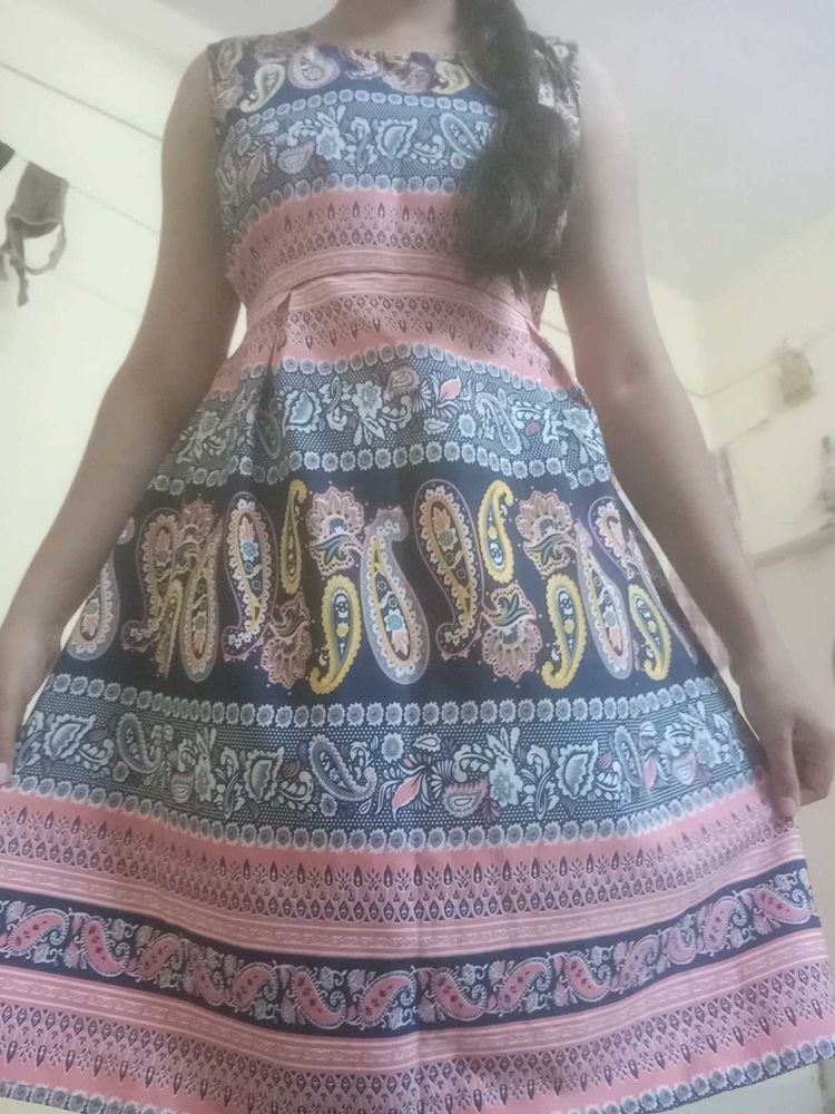 Paisley Print Fit &amp; Flare Dress