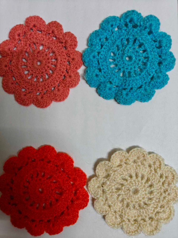 Crochet Coasters (Set of 4) New