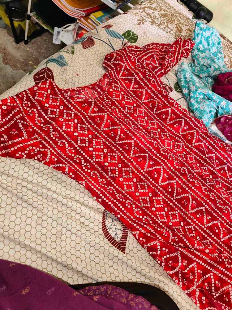 Red Printed Kurta