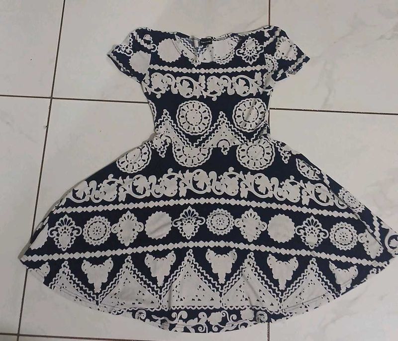 Patterned Fit &amp; Flare Dress