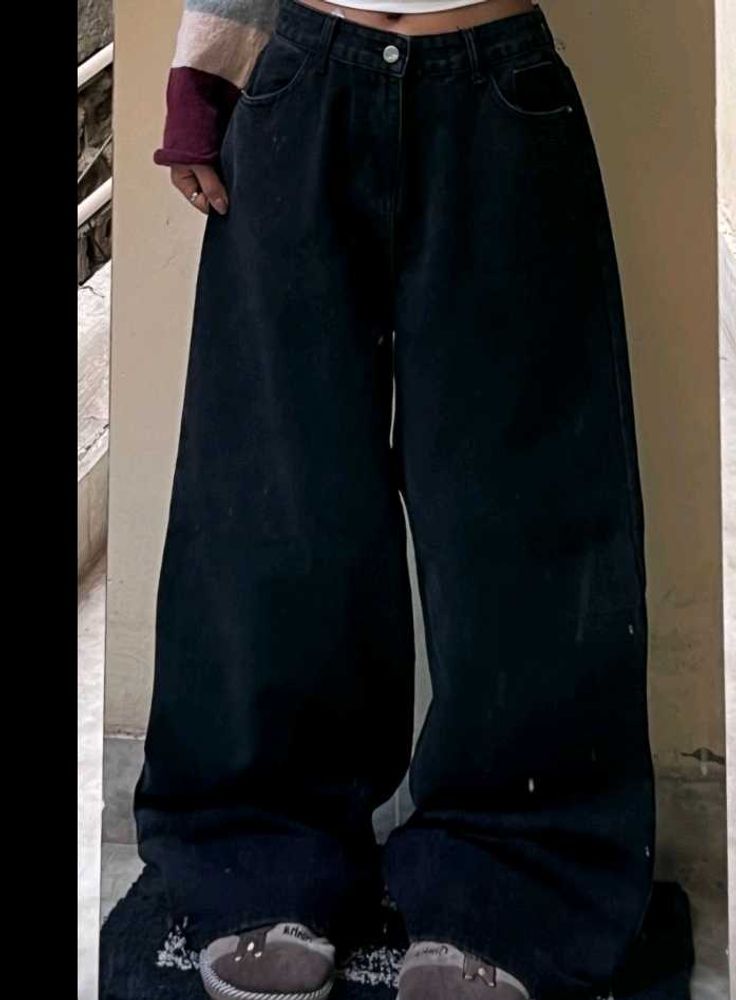 Wide Leg Black Jeans