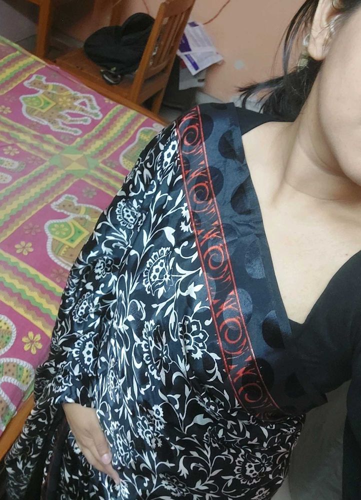 Crepe-Satin Saree For Women