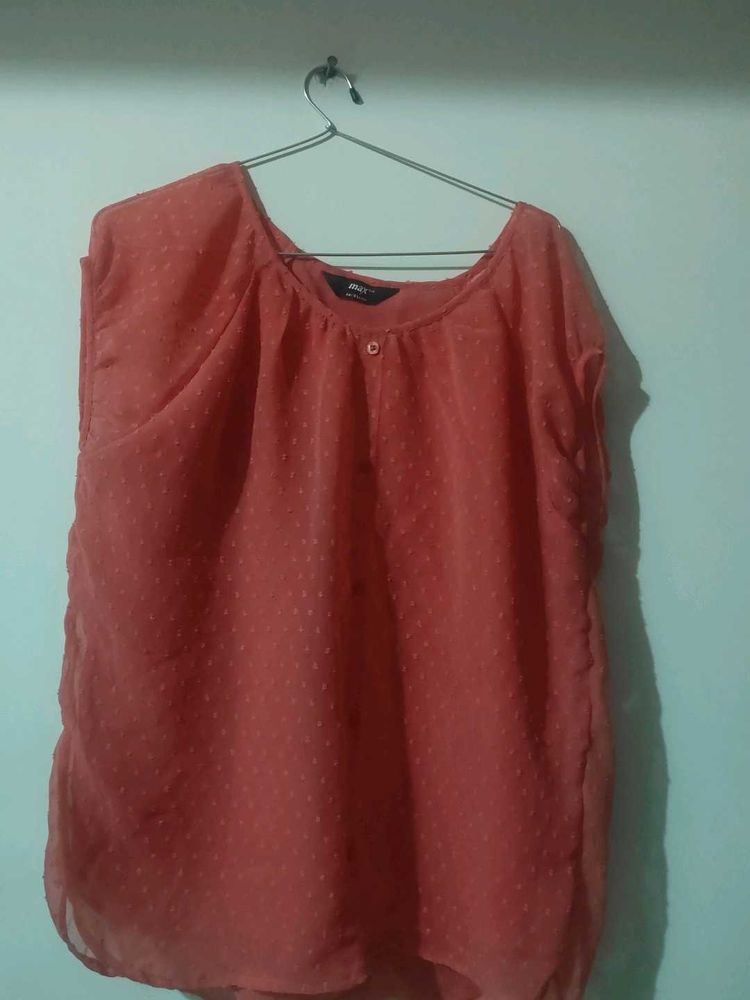 Peach Chiffon Top