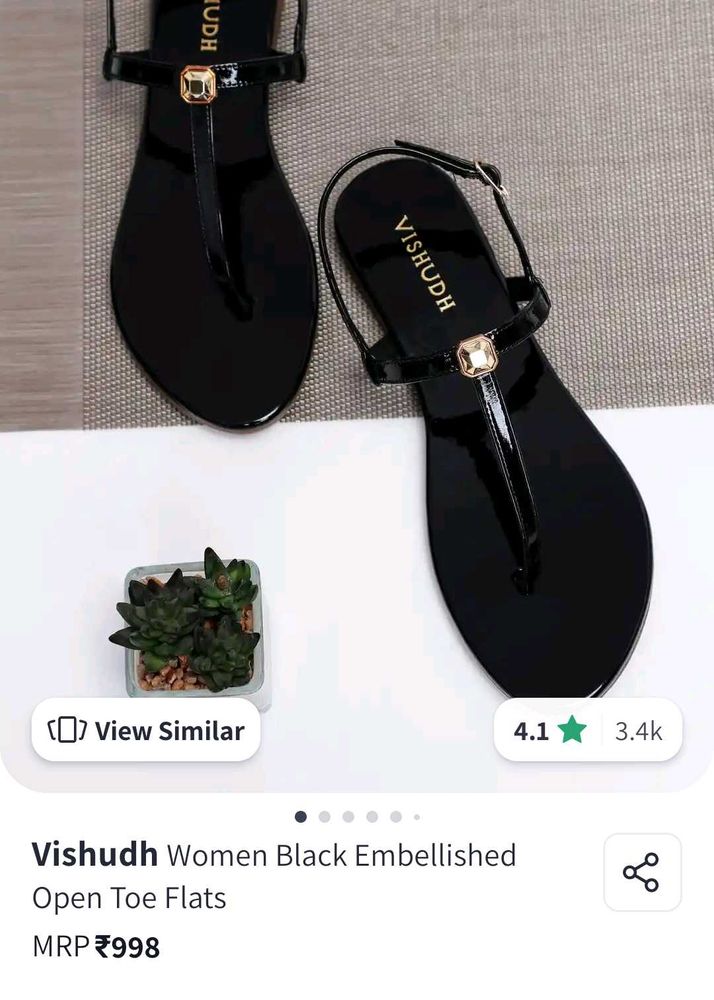 VISHUDH Black Flats