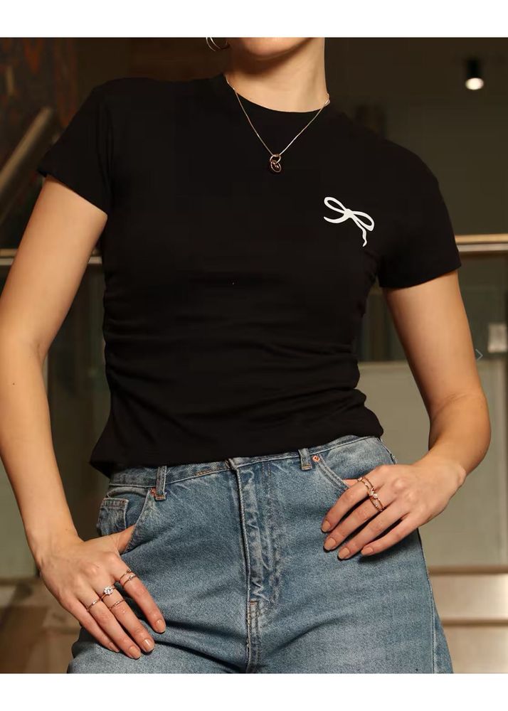 Shein Black bow top